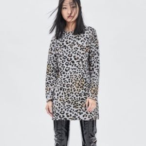 Zara Cheetah Sweater Dress